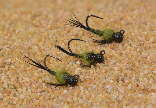 Tungsten Olive Two Bit Hooker Jig Fly