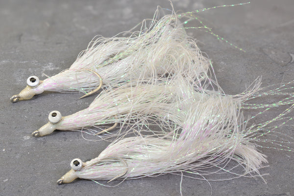 Curly White Clouser Minnow