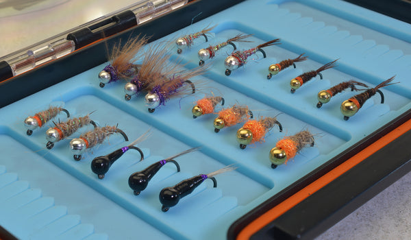 20 Count Premium Jig Fly Assortment with Silicone Fly Box