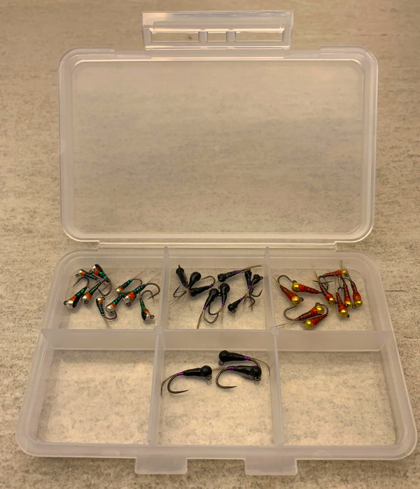 30 Count Perdigon Jig Euro Nymph Fly Assortment tied on Hanak Hooks