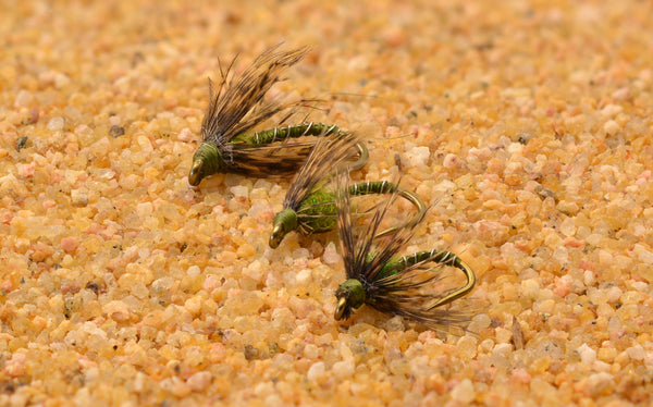 Hen & Olive Nymph Flies with Soft Hackle