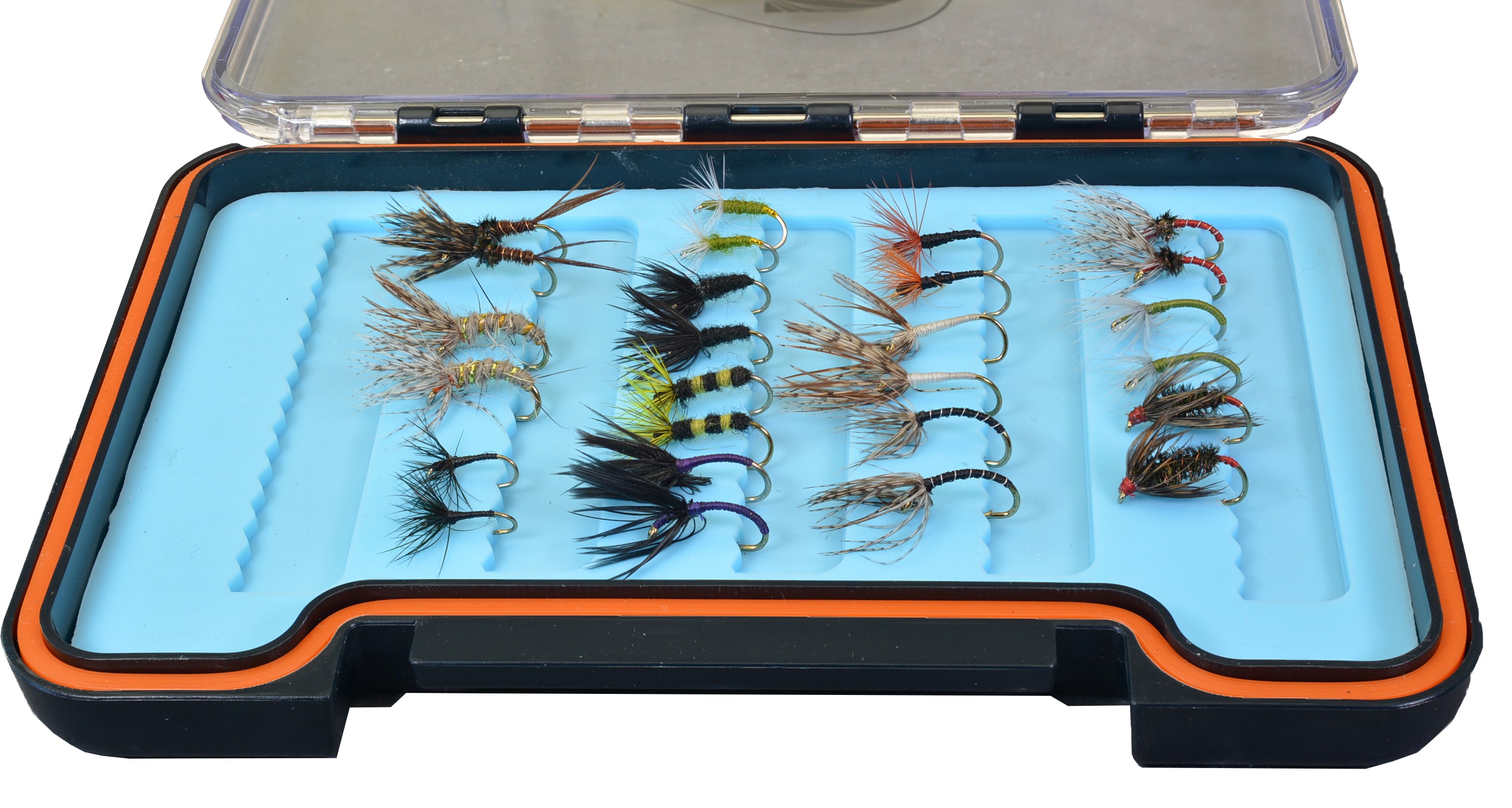 Region Fishing Tenkara Flies | 26 Flies | Assortment with Silicon Fly Box