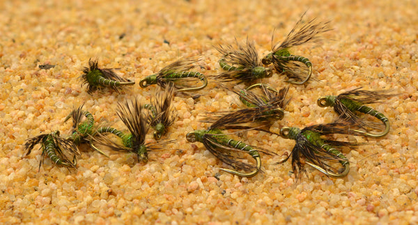 Hen & Olive Nymph Flies with Soft Hackle