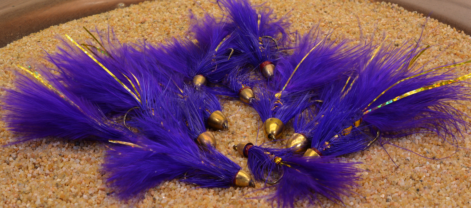 Woolly Bugger Fly Fishing Streamers - PURPLE - Size Various (1 Dozen / 12 Flies)