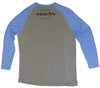 Long Sleeve Bamboo Fishing Shirt Baseball Design Gray and Blue