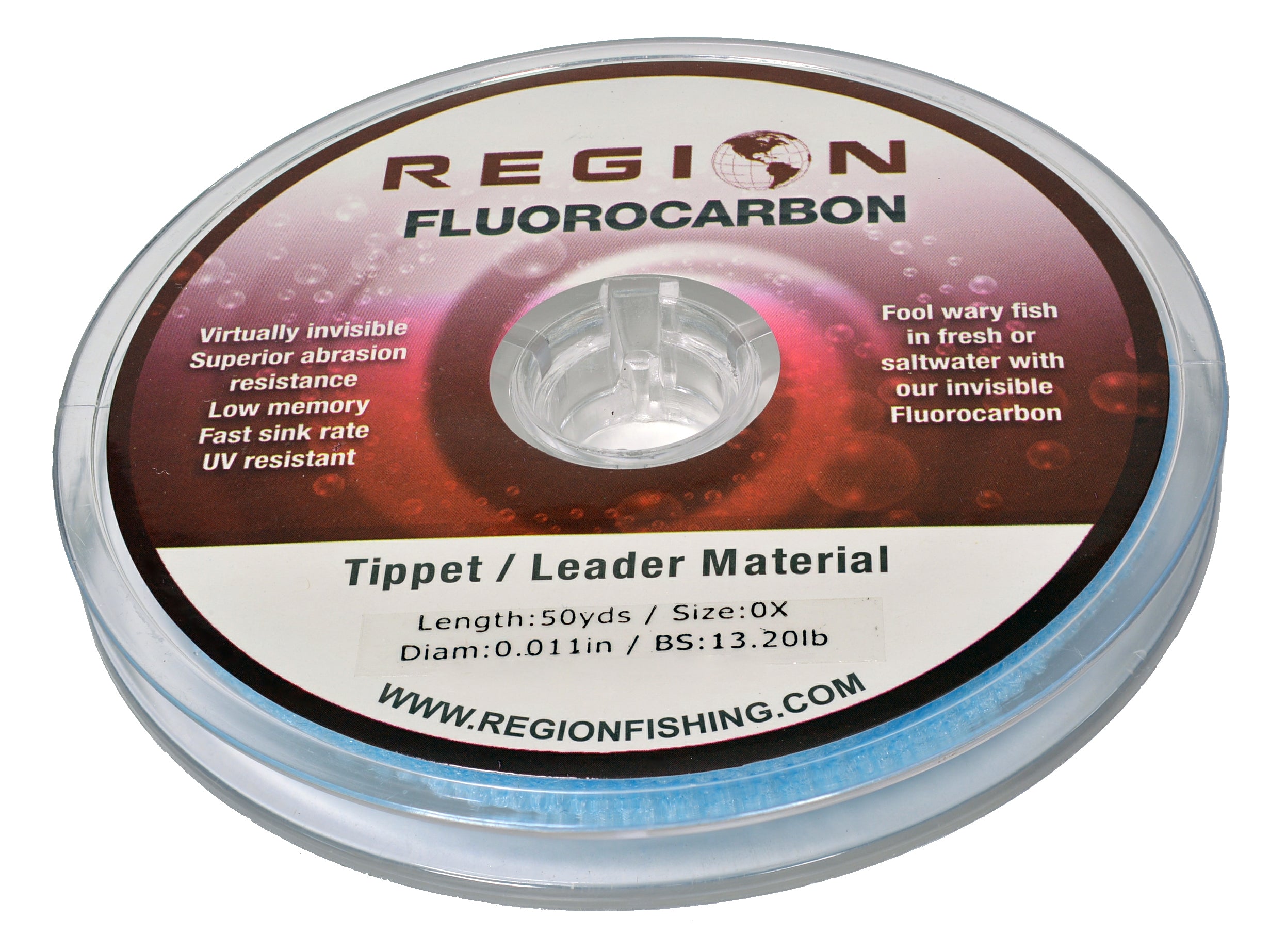 Fluorocarbon Tippet 0x Thru 7X in 50 Yard Spools, Clear