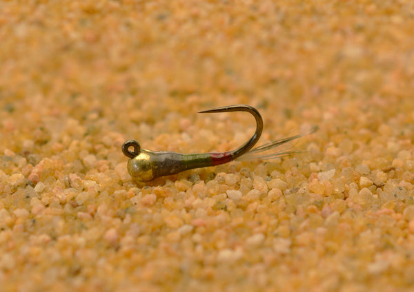 Olive Hot Spot Perdigon Jig Fly