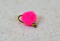Tungsten Beaded Egg Flies – Pink, single fly close-up